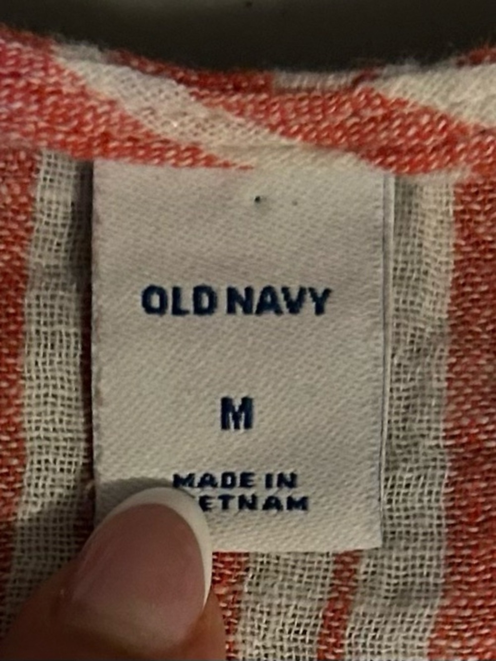 Old Navy Red & White Striped Linen Blend Wrap Top Flutter Sleeve Peplum Medium - Picture 4 of 6